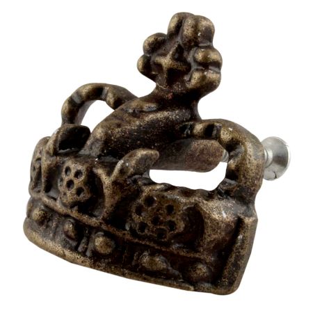 Antique Crown Iron Dresser Knob